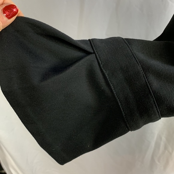 Chadwicks 3/4 Sleeve Pleated Black Shirt Dress - Picture 3 of 9
